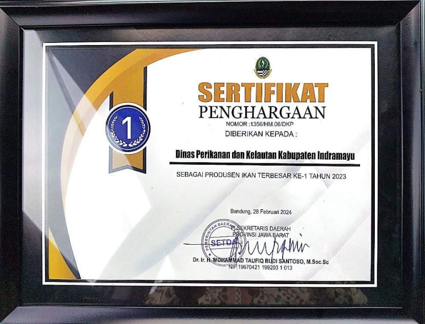 Kabupaten menerima penghargaan sebagai daerah produsen ikan terbesar ke-1 tahun 2023. (Dok. Matapantura.republika.co.id)