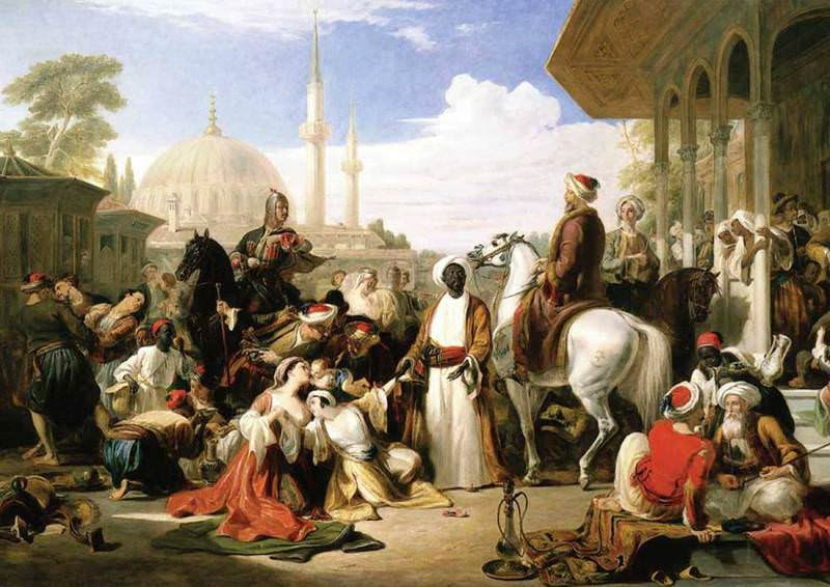 Ilustrasi interaksi rasial di masa Turki Utsmani. (Wikimedia Commons)