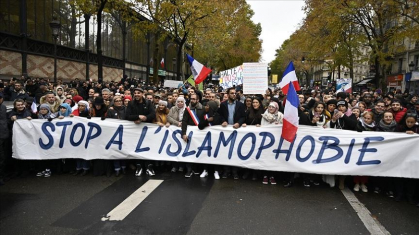 Aksi menentang Islampfobia di Prancis. (Mustafa Yelcin/Anadolu Agency) 