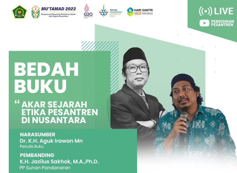 KH Dr Aguk Irawan MN Lc menjadi narasumber Bedah Buku Akar Sejarah Etika Pesantren di Nusantara, di Jakarta, Sabtu (22/10/2022). (Foto-foto: Dok DPH)