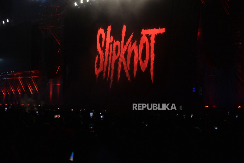 Grup band asal Amerika Serikat, Slipknot tampil garang dalam penutupan Hammersonic 2023.
