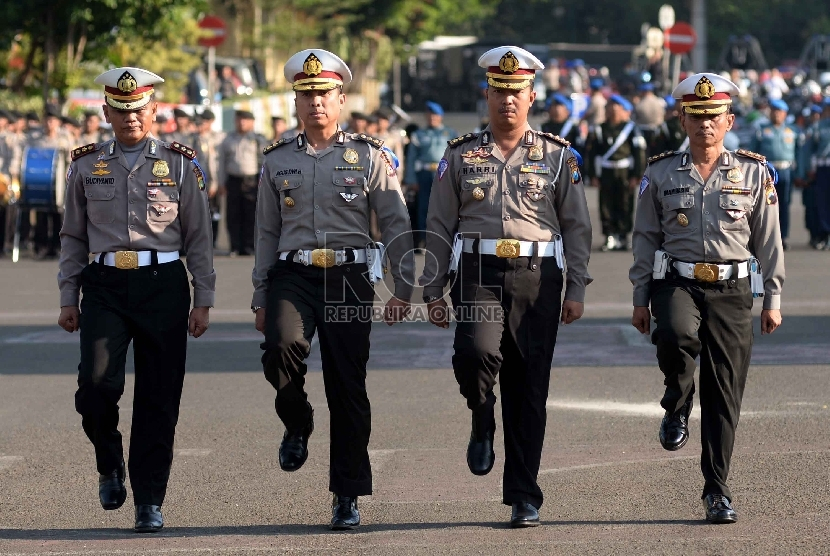 Golongan kepangkatan di Polri terdiri dari perwira, bintara, dan tamtama. Ilustrasi. Foto : republika