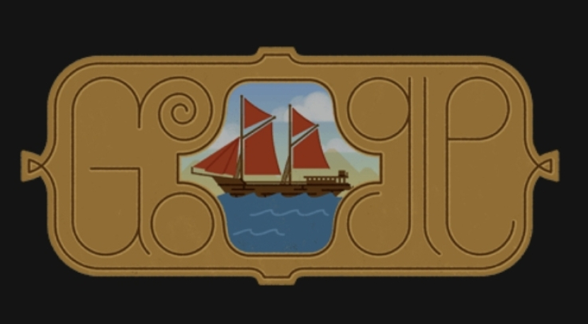Google Doodle ilustrasikan kapal pinisi (dok. tangkapan layar laman Google/Republika)