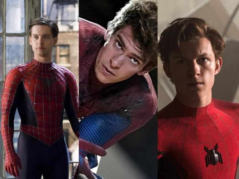 Para pemain karakter Spider-Man dari kiri ke kanan: Tobey Maguire, Andrew Garfield, dan Tom Holland. (Dok. Sony/Marvel)