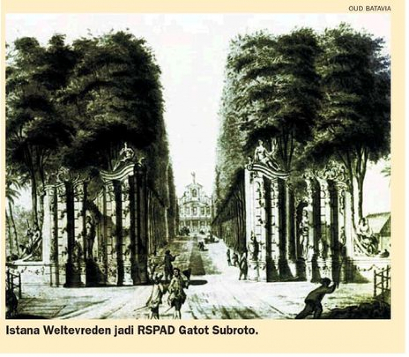 Istana Weltervreden RSPAD Gatot Subroto. Gedung Rumah Sakit Gatot Subroto di kawasan Senen, Jakarta Pusat dibangun pada 1857. Foto: IST