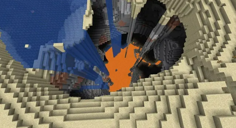 MInecraft Seed. The Hole of Death seed. Foto: Beebom