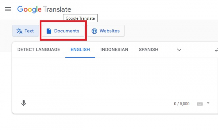 Google Translate.  Traduce los archivos al inglés.  Foto: Captura de pantalla