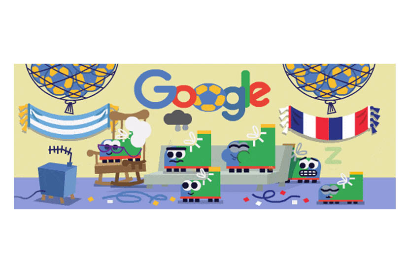 Google Doodle nobar PIala Dunia 2022: Argentina vs Prancis.