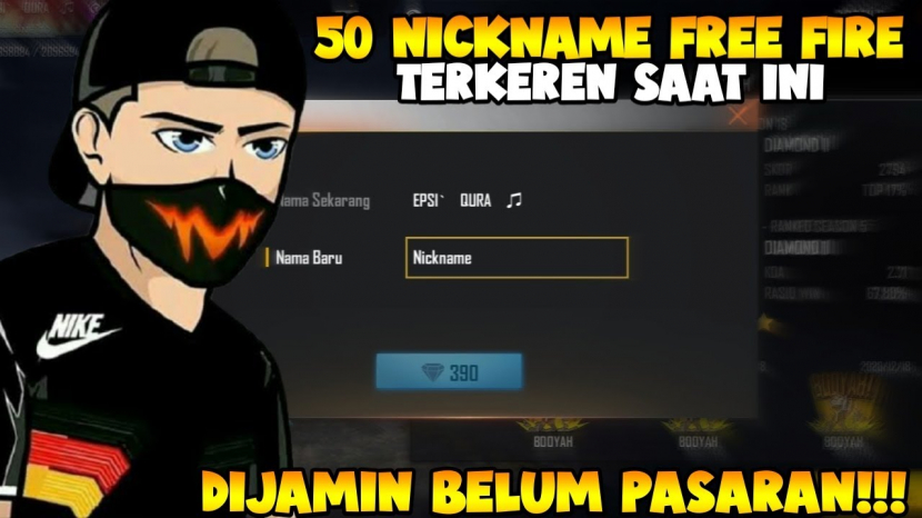 nama ff keren unik menarik akun gaming