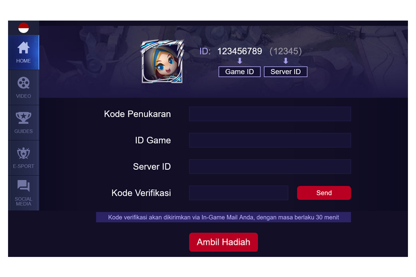 Cara redeem kode ML di situs penukaran kode resmi Mobile Legends