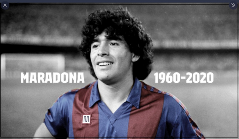 Diego Maradona (Twitter/@FCBarcelona)