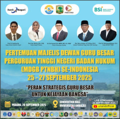 120 Guru Besar Perguruan Tinggi Negeri Badan Hukum akan Gelar Pertemuan di Unand Padang
