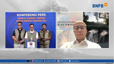 Erupsi Gunung Ibu, Status Meningkat ke Level IV (Awas) BNPB Siaga