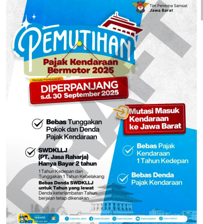 Program Pemutihan Pajak Kendaraan Bermotor di Samsat Depok Diperpanjang