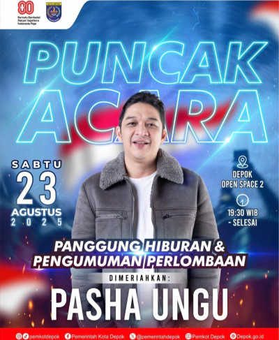 Ada Pasha Ungu di Puncak Acara Hari Kemerdekaan di Depok Open Space