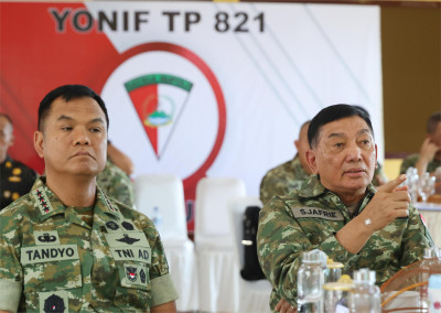 Kunjungi Markas Yonif TP 821/SB di Pulau Buru, Menhan Beri Pesan Moral
