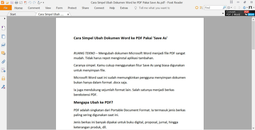 File Word sudah berubah menjadi PDF.