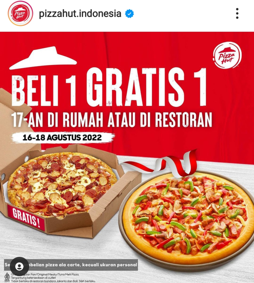Instagram pizzahut.indonesia