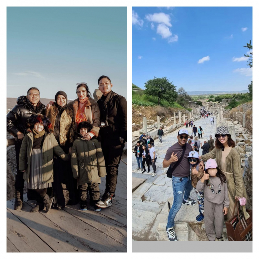 Sumber Foto : @ashanty_ash dan @Jud1ka/ Foto keluarga Anang-Ashanty dan keluarga Judika liburan ke Turki.