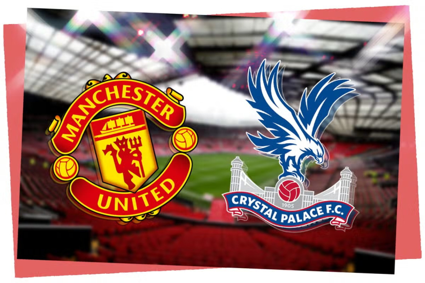 Logo Manchester United (kiri), Crystal Palace (kanan). Foto: Evening Standard